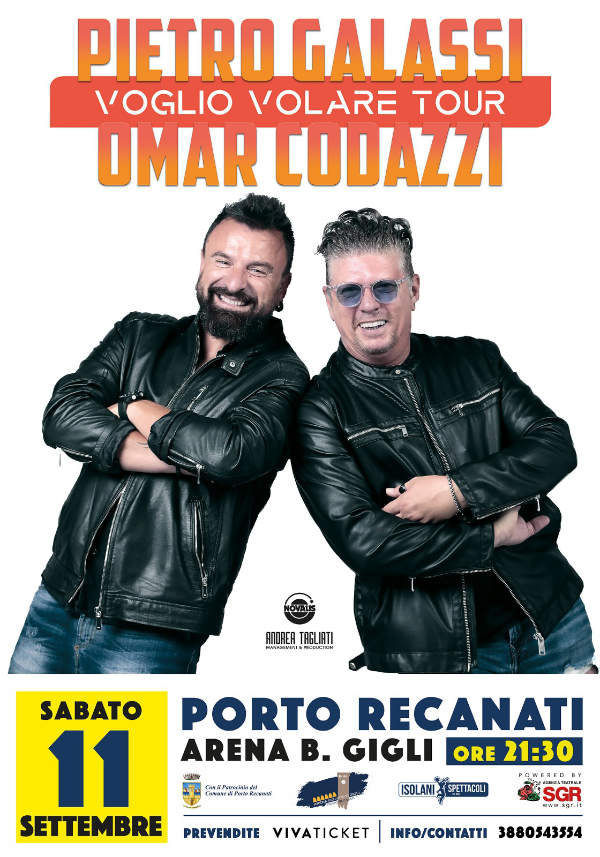 11 settembre 2021 - Voglio volare TOUR, con Omar Codazzi e Pietro Galassi